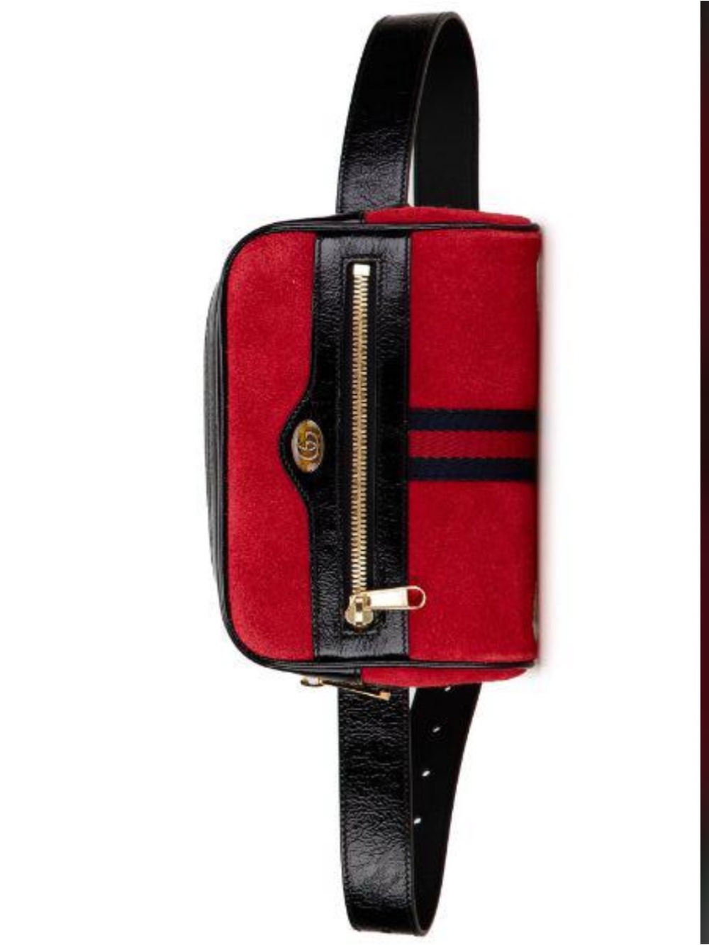 Gucci Authentic Ophidia Belt Waist Bag in Red Suede and Black Patent BRAND NEW!